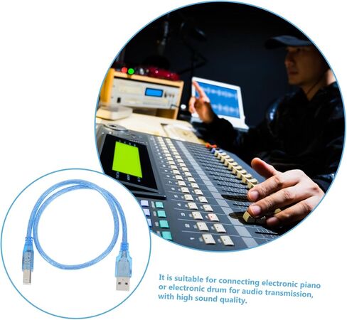 SUPVOX قطعة واحدة من لوحة مفاتيح البيانو الإلكترونية نوع كابل لوحة مفاتيح البيانو محول واجهة إلى البيانو الكهربائي ملحق طبل سلك البيانو الكهربائي كابل توصيل سبيكة أزرق in Saudi Arabia