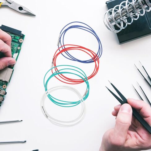 BESPORTBLE 4pcs Copper Stereo Headshell Wires for Phonograph Multi-use Replacement Wire for Record Players Insulated Easy to Install Cables in Kuwait