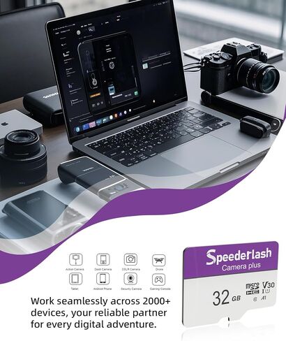 Micro SDXC Memory Card 64GB 3 Pack, Speederlash Camera Plus TF Card with Adapter, 90MB/s Read Speed, 4K UHD&5K Video Support, U1 V30 A1 Rated, for Security Camera, Smartphone, Drone, Tablet, PC in Saudi Arabia
