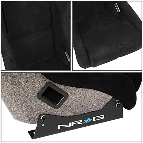 NRG Innovations NRG-FRP-304BK-ULTRA FRP SEAT SEAT ULTRA EDITION Black Alcantara في مواد نباتية مع عودة إلى الظهر بالإضافة إلى جيوب الهاتف. (كبير جدا) in Saudi Arabia