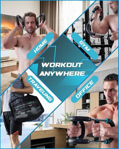 Upgraded 4 Springs 12 Resistance Levels - KorbFit Twister Arm Trainer for Men and Women (30-120lbs) Stainless Steel Chest Exerciser Chest Workout Equipment and Gorilla bar with Antislip Handles in Saudi Arabia