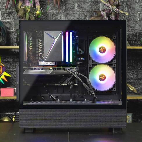 Skytech Gaming Blaze4 Mini Desktop PC, Ryzen 7 7800X3D 4.2 GHz (5GHz Turbo), AMD RX 9060 XT 16GB, 1TB Gen4 NVMe SSD, 32GB DDR5 RAM 5200 RGB, 850W Gold PSU, 240mm ARGB AIO, Wi-Fi, Win 11 in Saudi Arabia