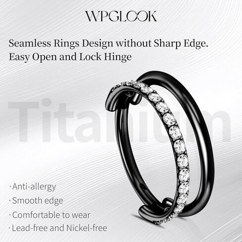 G23 Titanium Double/Triple Conch Piercing Jewelry: 16G Nose Hoop Rings 8mm/10mm/12mm Hypoallergenic Cartialge Earrings in Kuwait