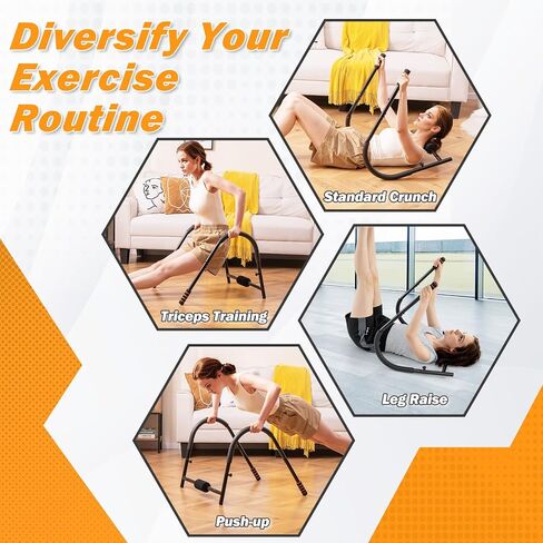 Goplus Fitness AB Trainer, Folding Abdominal Machine with Padded Head/Neck Support, Sit Up Training Assistant, Exercise Crunch Trainer Workout Exerciser for Home Gym Office in Saudi Arabia