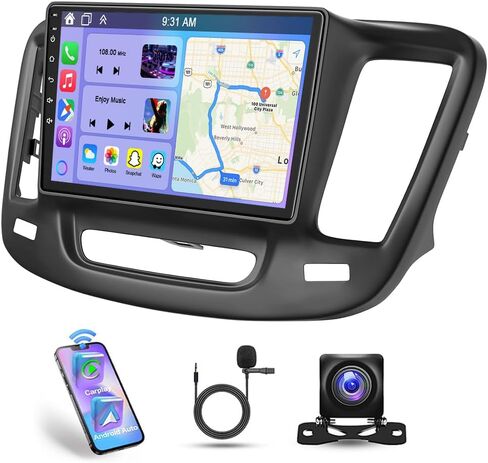 Stereo Double Din Car Stereo لـ Chrysler 200 200c 200s 2015-2019 W/Wireless Carplay & Android Auto ، 9 بوصة شاشة تعمل باللمس 2G+32G Android 14 وحدة استقبال Radio Car GPS Bluetooth WiFi AHD Camera in Kuwait