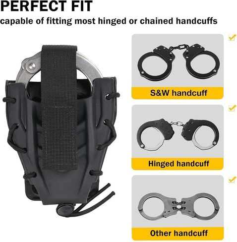 Double Handcuff Holster, Hangcuff Pouc,Open Top Handcuff Case, Cuff Pouch for Duty Belt/MOLLE Tactical Vest in Saudi Arabia