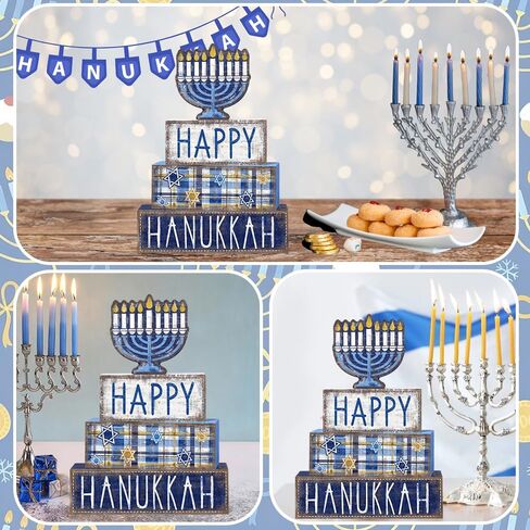 4pcs هالوين طاولة الديكور Happy Halloween Wooden Block Sign Ghost Rustic Tiered Tray Decor in Kuwait