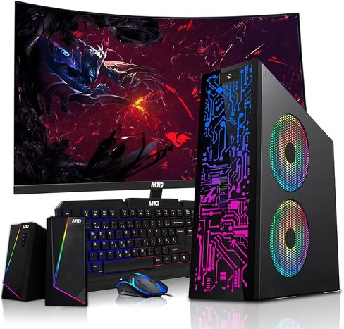 HP G2 Desktop Computer PC, Intel Core i3, 8GB RAM, 256GB SSD, RGB Speaker, RGB Keyboard with AI-Enabled Copilot Key Mouse, 2X ARGB Fan, WiFi, Windows 11 (Renewed) in Saudi Arabia