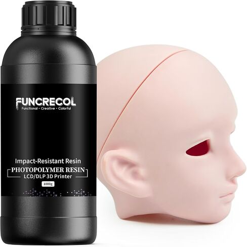 Impact-Resistant 3D Printer Resin, Wear Resistant 405nm Photopolymer Resin for BJD Dolls & Articulated Figures, Fast Curing Matte Finish 3D Resin for LCD DLP MSLA Printers White 1KG in Saudi Arabia