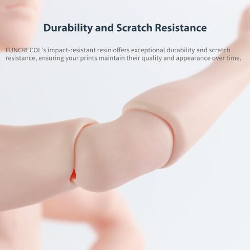 Impact-Resistant 3D Printer Resin, Wear Resistant 405nm Photopolymer Resin for BJD Dolls & Articulated Figures, Fast Curing Matte Finish 3D Resin for LCD DLP MSLA Printers White 1KG in Saudi Arabia