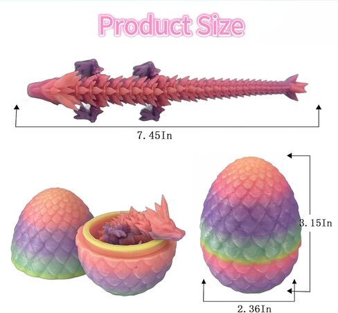 ثلاثي الأبعاد طباعة Dragon Egg Toy 12 "Dragon المفصلية الكريستال مع ديكور العيون القابلة للتحصيل in Kuwait