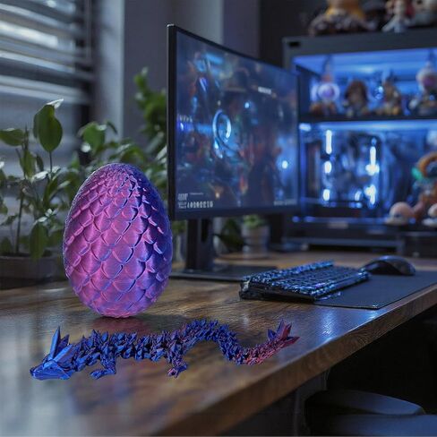 ثلاثي الأبعاد طباعة Dragon Egg Toy 12 "Dragon المفصلية الكريستال مع ديكور العيون القابلة للتحصيل in Kuwait