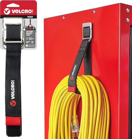 VELCRO Brand EASY HANG Magnet Strap, Holds 10lbs, Create Storage Space on Metal Surfaces such as Cabinets, Tool Boxes, Refrigerators and Shelves. Hang Tools, Extension Cords, Hoses, Medium 16in x 1in in Saudi Arabia