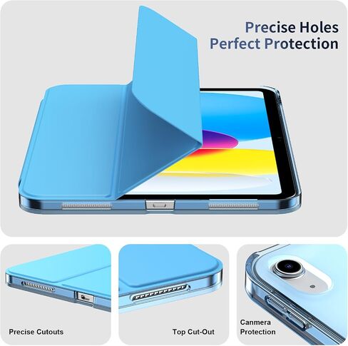Gtang Case for iPad(A16) 11th Generation 11 inch 2025, Slim Stand Protective Cover with Hard PC Translucent Back Shell Cover for iPad 10th Gen 2022, Support Touch ID, Auto Wake/Sleep, Navy Blue in Kuwait