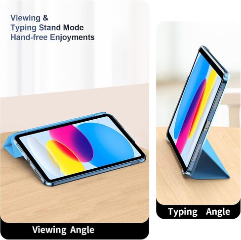 Gtang Case for iPad(A16) 11th Generation 11 inch 2025, Slim Stand Protective Cover with Hard PC Translucent Back Shell Cover for iPad 10th Gen 2022, Support Touch ID, Auto Wake/Sleep, Navy Blue in Kuwait