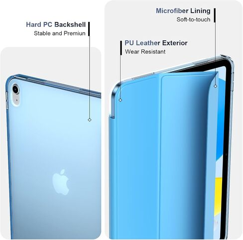 Gtang Case for iPad(A16) 11th Generation 11 inch 2025, Slim Stand Protective Cover with Hard PC Translucent Back Shell Cover for iPad 10th Gen 2022, Support Touch ID, Auto Wake/Sleep, Navy Blue in Kuwait