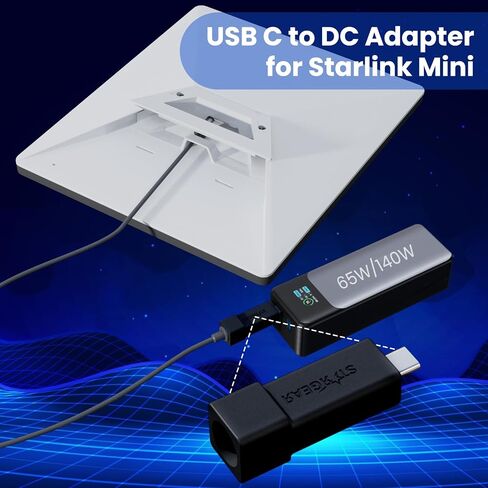 محول كابل Starlink Mini ، USB C إلى محول الطاقة المحول DC لصالح Starlink Mini ، USB C Male to DC Female for Power Scar مع 20V/65W ، 20V/100W ، 28V/140W PD POWER SOURCE in Saudi Arabia