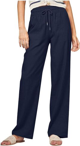 Baggy Joggers for Women Drawstring Straight Leg Pants Lightweight Casual Yoga Lounge Pants for Athletic with Pockets in Saudi Arabia