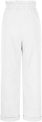 Baggy Corduroy Pants for Women High Waisted Casual Fashion Stretchy Wide Leg Joggers Trousers with Pockets in Saudi Arabia