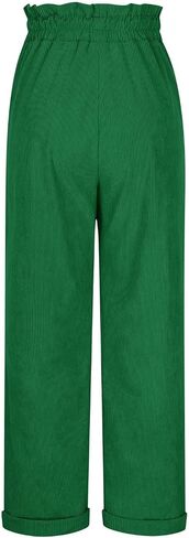 Baggy Corduroy Pants for Women High Waisted Casual Fashion Stretchy Wide Leg Joggers Trousers with Pockets in Saudi Arabia