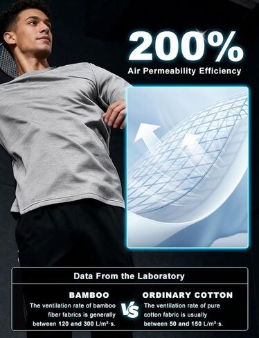 الرجال الخيزران للرجال تجريب القمصان طويلة الأكمام رطبة الفتل الجافة الجافة الجافة خفيفة الوزن الرياضية الجري in Kuwait