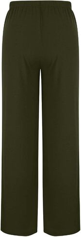 Flowy Palazzo Pants for Women Casual High Waisted Wide Leg Beach Vacation Pants Loungewear Trousers with Pockets in Saudi Arabia