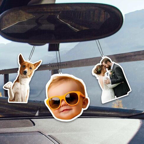 Custom Air Fresheners with Picture - Personalized Double-Sided Print Photo Air Freshener for Boy Friend Gifts, Customized Air Freshener for Car Wardrobe Bathroom Hanging Decorate Ornaments in Saudi Arabia