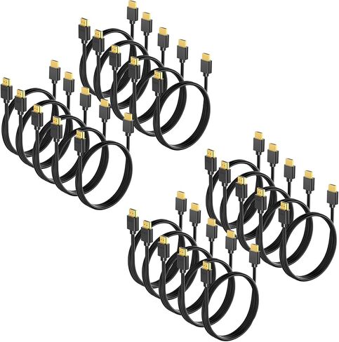 HDMI Cable 3ft 3 Pack Black ، 4K HDMI Cord 3ft High Speed ​​HDMI على كابل HDMI 2.0 مع 4K@60Hz/ 2K@144Hz/ 1080p ، HDCP 2.2 ، HDR ، ARC للكمبيوتر المحمول ، مراقبة ، Splitter ، PS5 ، PS4 ، XBOX ، SOUNDBAR in Kuwait