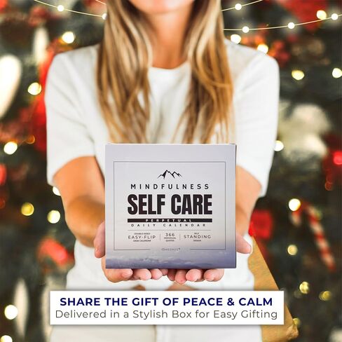 MESMOS Perpetual Desk Calendar with 366 Mindfulness Self Care Quotes, Cute Desk Accessories & Office Decor for Women, Relaxing & Inspirational Gifts for Women, Anxiety Relief Items, Desk Decorations in Kuwait