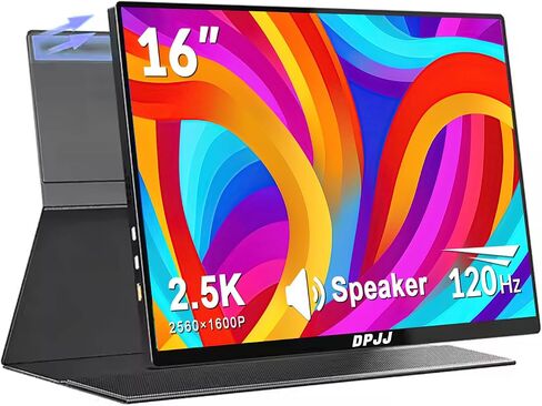Portable Monitor 15.6-inch 1080P USB-C HDMI Ultra Slim Travel Monitor with Kickstand for Laptop, PC, Mac Phone, PS, Xbox, Swich Gaming Monitor IPS Slim Zero Bezel in Saudi Arabia
