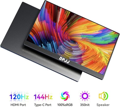 Portable Monitor 15.6-inch 1080P USB-C HDMI Ultra Slim Travel Monitor with Kickstand for Laptop, PC, Mac Phone, PS, Xbox, Swich Gaming Monitor IPS Slim Zero Bezel in Saudi Arabia