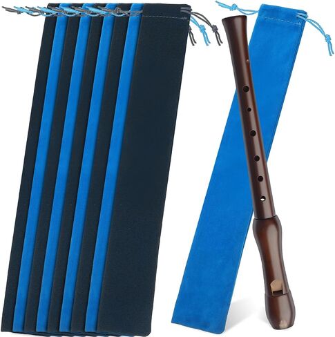 10Pcs Flute Storage Bag, Soprano Recorder Instrument Protection Drawstring Flute Carrying Pouch for Clarinet Drumsticks Soft Lining in Saudi Arabia