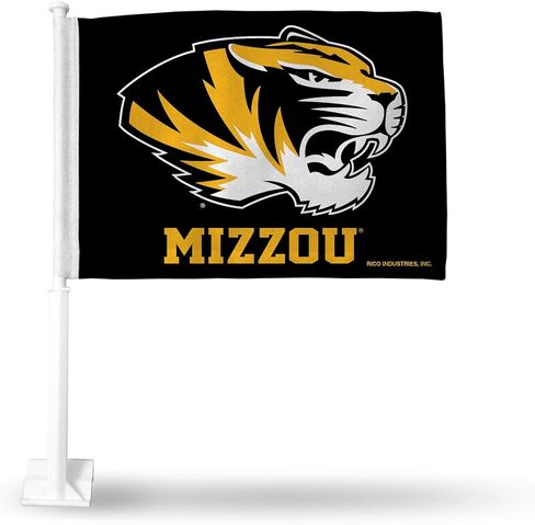 Rico Industries NCAA Rico Industries Missouri Tigers Black Double Sided Double Sided Car Flag - 16" x 19" - Strong Pole that Hooks Onto Car/Truck/Automobile in Saudi Arabia
