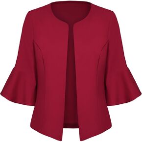 السترة المزروعة للنساء غير الرسمي الأنيقة المفتوحة السترة السترة السترة السترة 3/4 الأكمام سترة سترة كارديجان in Kuwait