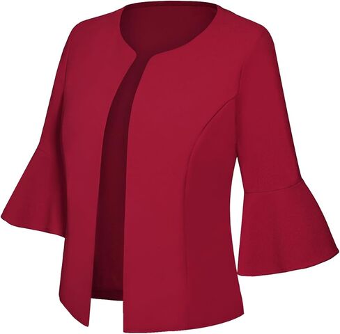 السترة المزروعة للنساء غير الرسمي الأنيقة المفتوحة السترة السترة السترة السترة 3/4 الأكمام سترة سترة كارديجان in Kuwait