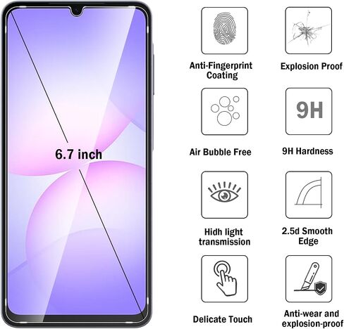 2 حزمة متوافقة مع واقي شاشة Samsung Galaxy S25 FE ، مع إطار محاذاة ، 9H فيلم زجاجي مقاوم ، HD Clear Clear Scratch ، خالية من الفقاعات لحامي شاشة Galaxy S25FE. in Kuwait