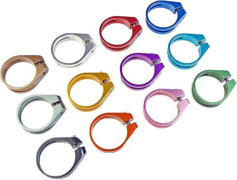 OMNI Racer Worlds LIGHTEST Alloy Seatpost Clamp JUST 10grams!! 34.9-35mm Beautiful Color Choices! (Light Blue) in Saudi Arabia