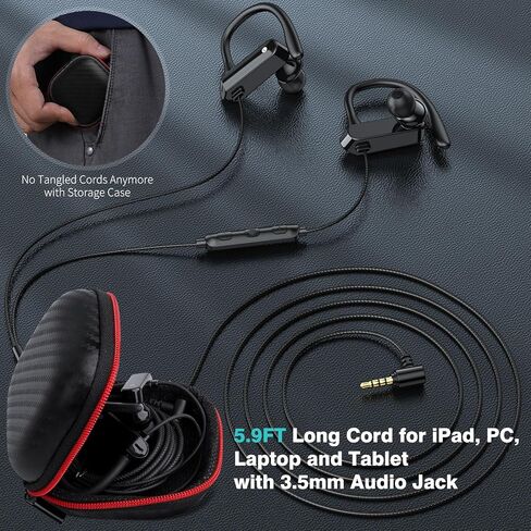 سماعات USB C فوق سماعات الأذن Sport Sport Wired مع MIC مع Samsung Galaxy Z Flip7 Flip7 Fe ​​S25 Ultra S24 S23 ، Open Type C ، سماعات أذن تعمل على iPhone 17 16 15 Pro Max Plus in Kuwait