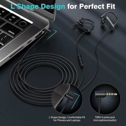 سماعات USB C فوق سماعات الأذن Sport Sport Wired مع MIC مع Samsung Galaxy Z Flip7 Flip7 Fe ​​S25 Ultra S24 S23 ، Open Type C ، سماعات أذن تعمل على iPhone 17 16 15 Pro Max Plus in Kuwait