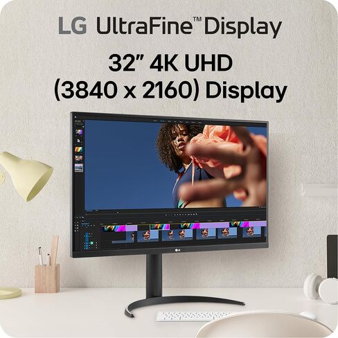 LG 32UR550K-B 32-inch Ultrafine 4K UHD (3840 x 2160) Computer Monitor, HDR10, 60Hz, HDMI, DisplayPort, Tilt/Height/Pivot Adjustable Stand, Black in Saudi Arabia