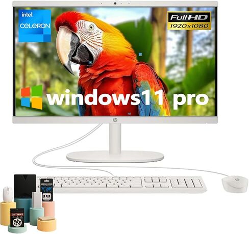 HP 21.5" FHD All-in-One Desktop Computer, Win 11 Pro, Webcam, WiFi6, FHD Anti-Glare Display, HDMI, Intel Celeron J4025 Processor, Business AIO, HDMI, Wired Keyboard & Mouse (32GB RAM + 1TB SSD) in Saudi Arabia