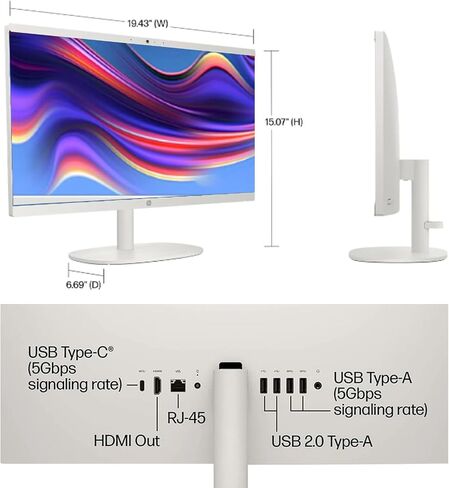 HP 21.5" FHD All-in-One Desktop Computer, Win 11 Pro, Webcam, WiFi6, FHD Anti-Glare Display, HDMI, Intel Celeron J4025 Processor, Business AIO, HDMI, Wired Keyboard & Mouse (32GB RAM + 1TB SSD) in Saudi Arabia