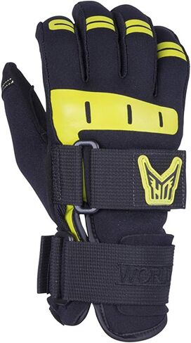 HO World Cup Mens Waterski Gloves Black/Yellow Sz S in Saudi Arabia
