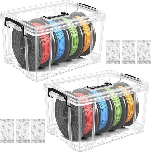 1 Pcs Filament Storage Box for 3D Printer 15 x 11 x 9 Inches Filament Storage Container Bin Dryer Box with Reusable Desiccants Total 10 Ounce in Kuwait