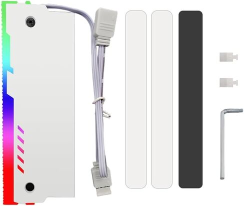 GY-06 (White) 5V 3PIN ARGB RAM Heatsink Memory Cooler DDR for DIY PC Game MOD DDR3 DDR4 (Compatible with ASUS Aura Sync,GIGABYTE RGB Fusion and MSI Mystic Light Sync) in Saudi Arabia