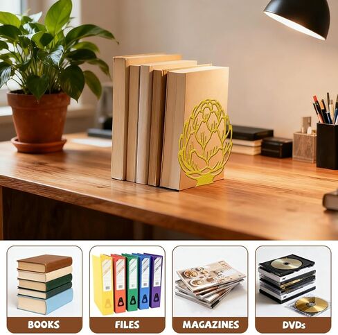مراهنات معدنية للأرفف ، الدعم الداعم للكتاب الداعم للخدمة الشاقة الدقيقة للمكتب ، المكتب ، الرف ، الغرفة 5.3 "x4.3" x6.1 in Kuwait