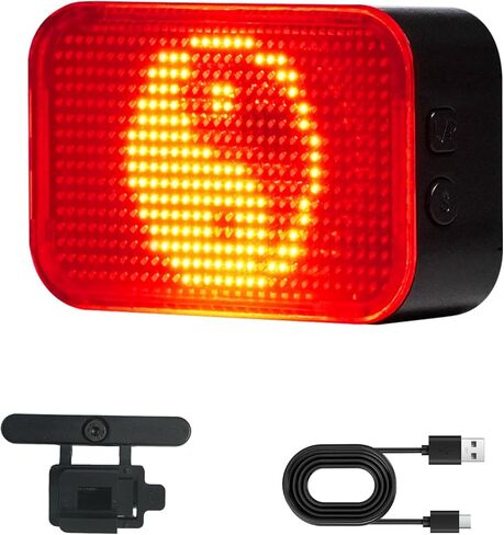 ضوء خلفي للدراجة متحرك ذكي مع تشغيل/إيقاف تلقائي لاستشعار الفرامل، رسوم متحركة وسرعة حية وبيلوتون 3 أوضاع، شاشة XL، ضوء دراجة خلفي، ضوء خلفي للدراجة قابل لإعادة الشحن لسلامة راكبي الدراجات على الطرق الحضرية in Kuwait