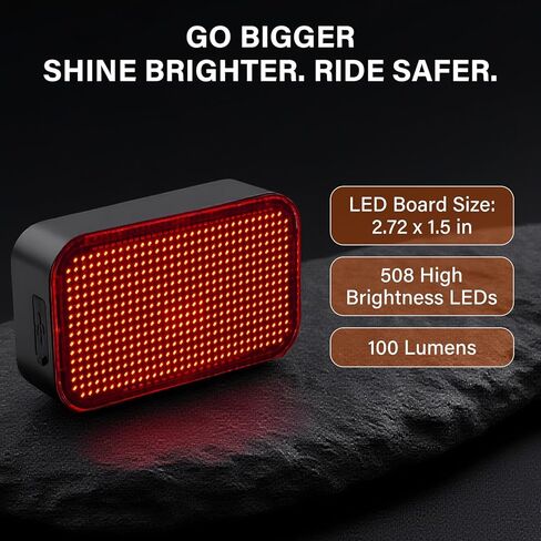 ضوء خلفي للدراجة متحرك ذكي مع تشغيل/إيقاف تلقائي لاستشعار الفرامل، رسوم متحركة وسرعة حية وبيلوتون 3 أوضاع، شاشة XL، ضوء دراجة خلفي، ضوء خلفي للدراجة قابل لإعادة الشحن لسلامة راكبي الدراجات على الطرق الحضرية in Kuwait