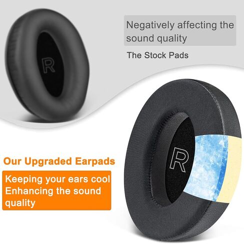 SOULWIT Cooling-Gel Replacement Ear Pads for Bose A30 Aviation Headset, Earpads Cushions with High-Density Noise Isolation Foam - Black in Kuwait