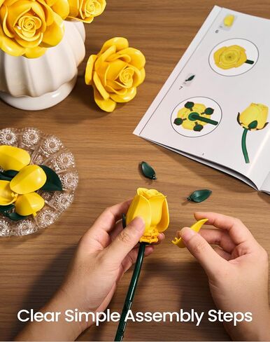 مجموعة باقة من الورود الزرقاء مجموعة للبالغين ، مجموعة زهور الاصطناعية تتوافق مع زهور Lego - هدية لعيد الأم - مجموعة القوطية النباتية ديكور المنزل - IA11007 (608pcs) in Saudi Arabia